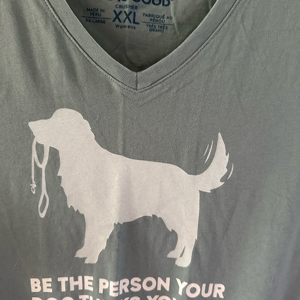 EUC Life Is Good Dog Silhouette Tee - Grayish green Size-XXL - Picture 2 of 2